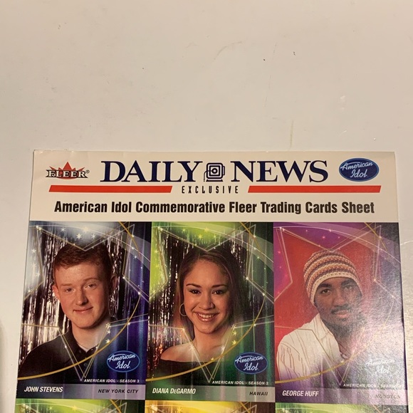 daily news American idol commemorative fleer trading cards sheet - Picture 5 of 12